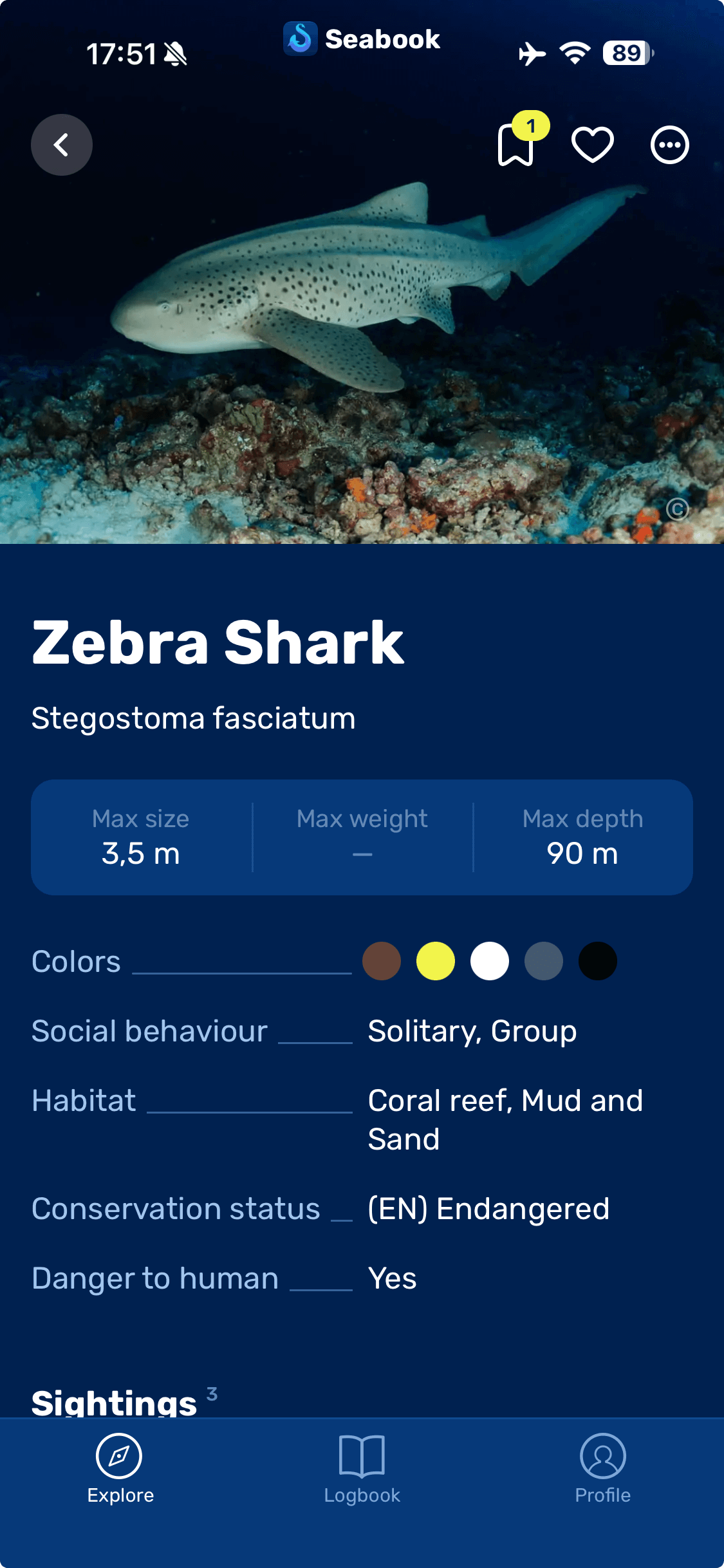 Seabook species profile